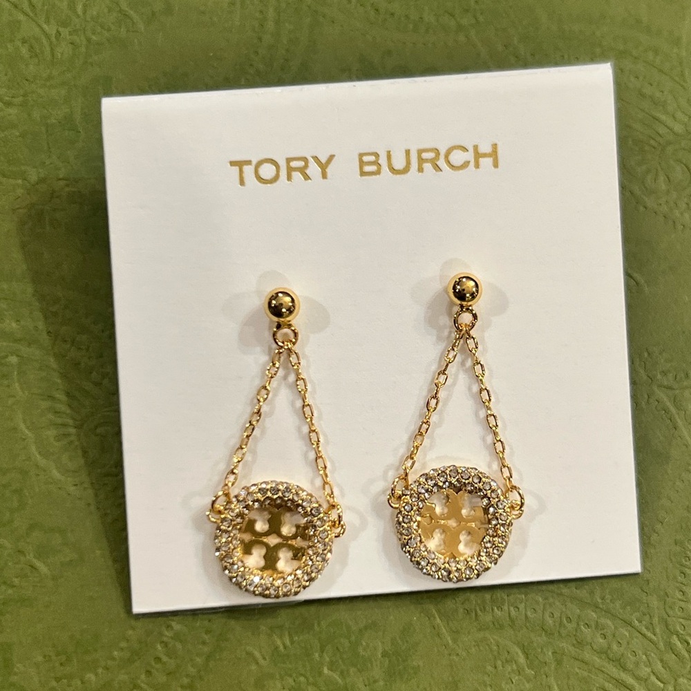 Tory Burch Miller pavé drop earrings